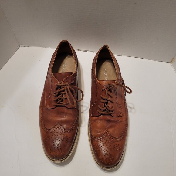 Cole Haan Grand.os Shoes Men's Oxford Wingtip Brown Woodbury Office Shoes 10.5M - Picture 9 of 12